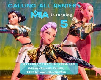 K POP Invitation | Editable Canva Template (Digital Download)