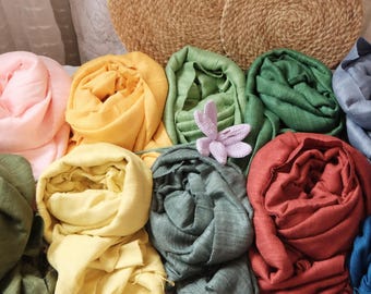 Natural Raw Silk scarf - Unisex Boho Style