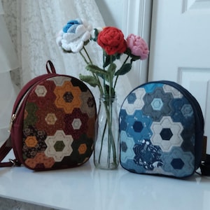 Mini sac à dos | Sac matelassé fait main | Petit sac à dos en patchwork | Cadeau unique pour elle | Sac à couture personnalisé | Sac à dos fille