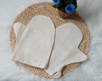 100% Raw Mulberry Silk Exfoliating Bath Glove for Shower & Massage