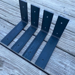 Raw Steel Shelf Brackets | Heavy Duty Angle Shelf Bracket | Rustic Shelf Brackets