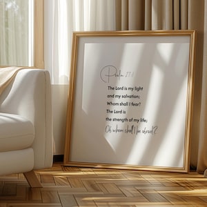 Psalm 27:1 Bible Verse Printable, Christian Wall Art, Minimalist Scripture Decor (Digital Download)