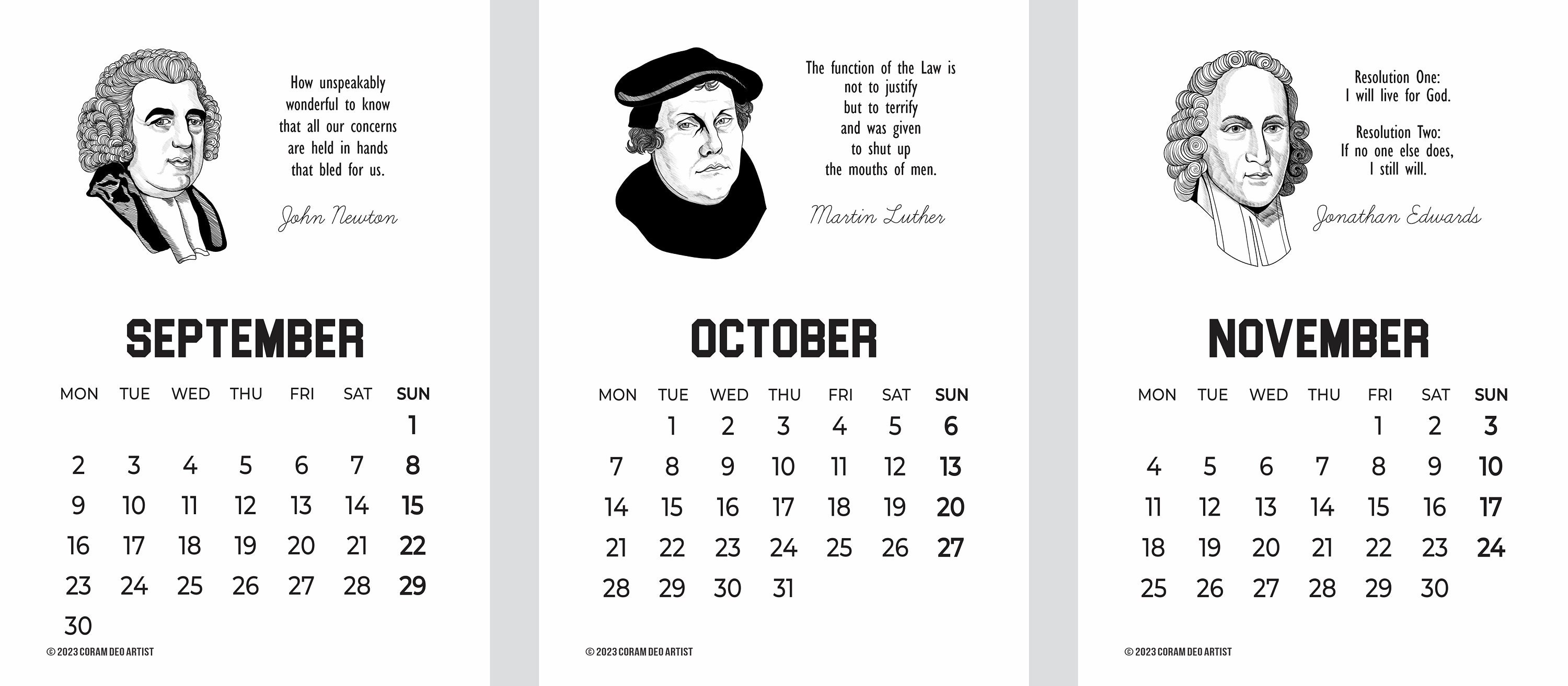 Reformers, 2024 5x7 Monthly Calendar, Hanging Wall Calendar, Home or
