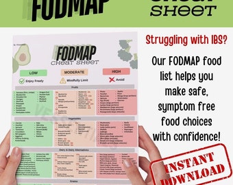Low FODMAP Food List IBS Meal Plan Guide: Gut Health Grocery Chart PDF