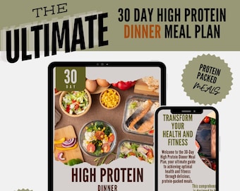 Livre de recettes riches en protéines de 30 jours | Guide pour perdre du poids sainement et développer ses muscles Préparation de repas facile | Guide nutritionnel | Dîner Repas