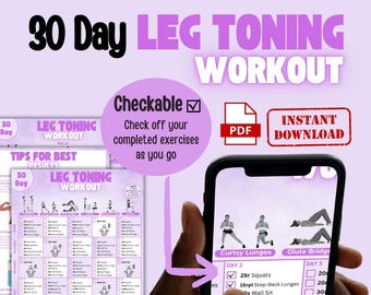30-Day Leg Workout Challenge: Home Fitness Plan (Digital Guide Planner)