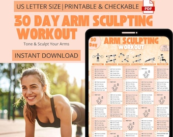 Programme d'entraînement des bras de 30 jours, tonifier et sculpter les bras, sans équipement, tracker d'activité physique à domicile PDF
