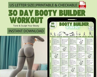 Piano di allenamento per i glutei di 30 giorni, esercizi per i glutei senza attrezzatura, glutei fitness a casa PDF