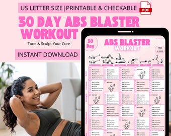 Défi abdominal de 30 jours, entraînement de base sans équipement, fitness à domicile, suivi de la graisse du ventre