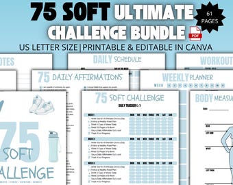 75 Soft Challenge, Journal 75 Soft Challenge quotidien, Suivi des habitudes, 75 Soft Challenge Tracker, Tracker d'activité, 75 Soft Challenge modifiable
