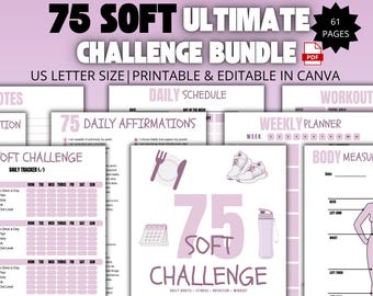 75 Soft Challenge, suivi des habitudes de vie, journal modifiable mauve