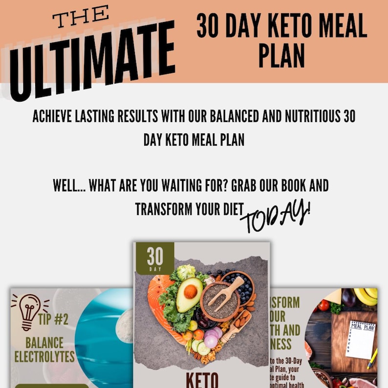 30-day Keto Meal Plan: High-protein, Low-carb Recipes (PDF) - Etsy