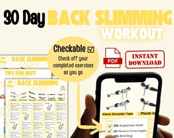 Plan de entrenamiento de 30 días para adelgazar la espalda: Guía de tonificación en casa (PDF imprimible)