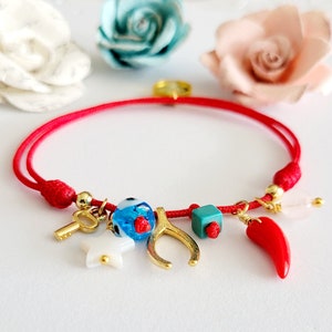 Red String Bracelet, Red Bracelets for Women, 7 Knots Red Bracelet Protection, Red Evil Eye Bracelet, Mal De Ojo Bracelets