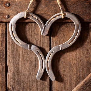 Muurdecoratie hoefijzerhart – rustiek cadeau voor manege