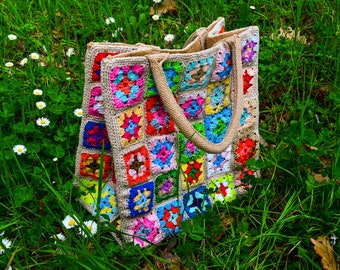 Hand-embroidered wool bag