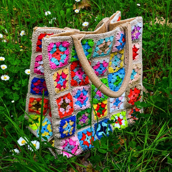 Hand-embroidered wool bag