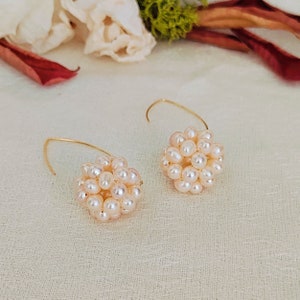 Pink Freshwater Pearl Earrings(a pair),Natural Freshwater Pearl Earrings,Gift For Her.