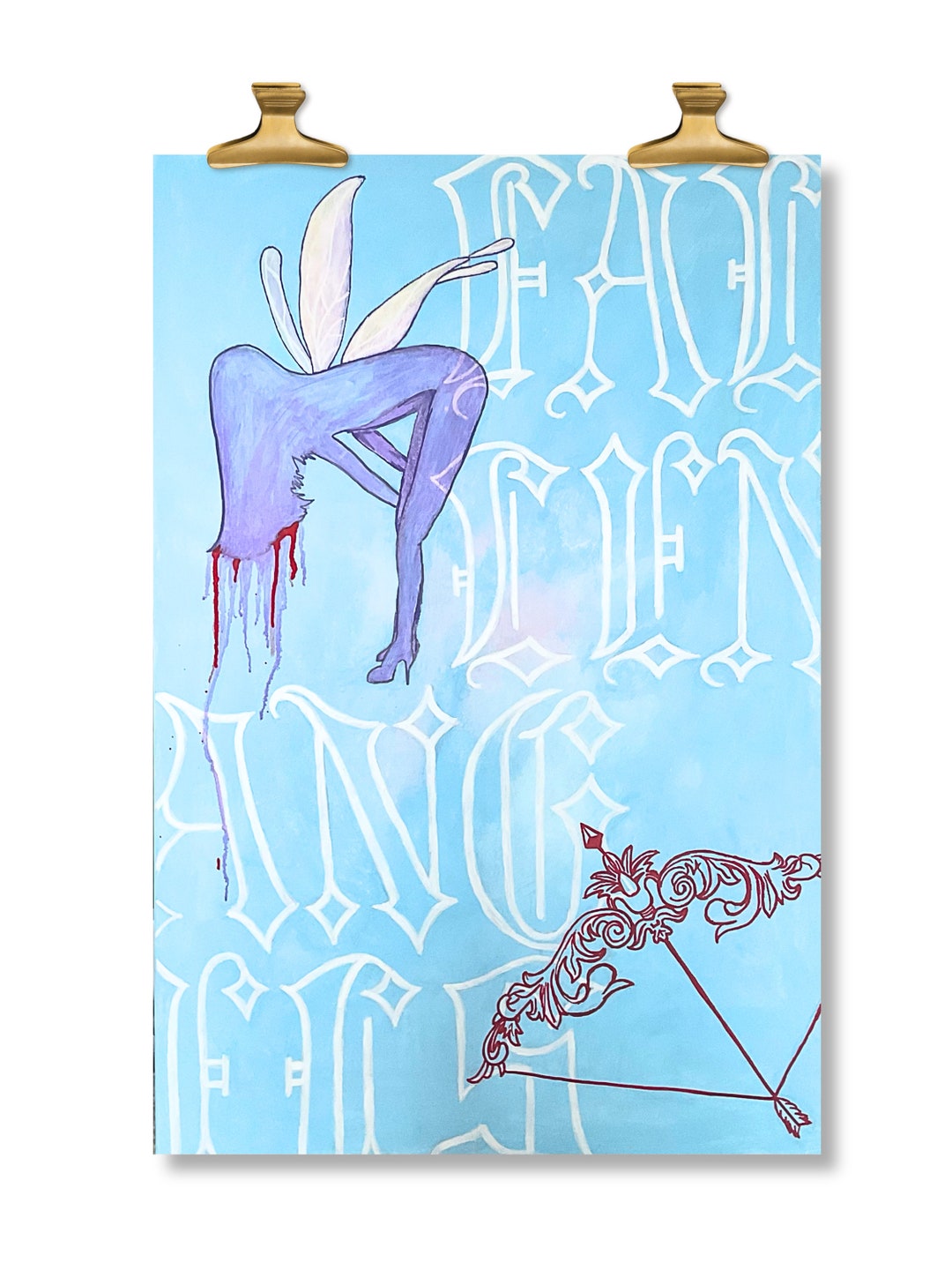 Fallen Angel Wall Print - Etsy