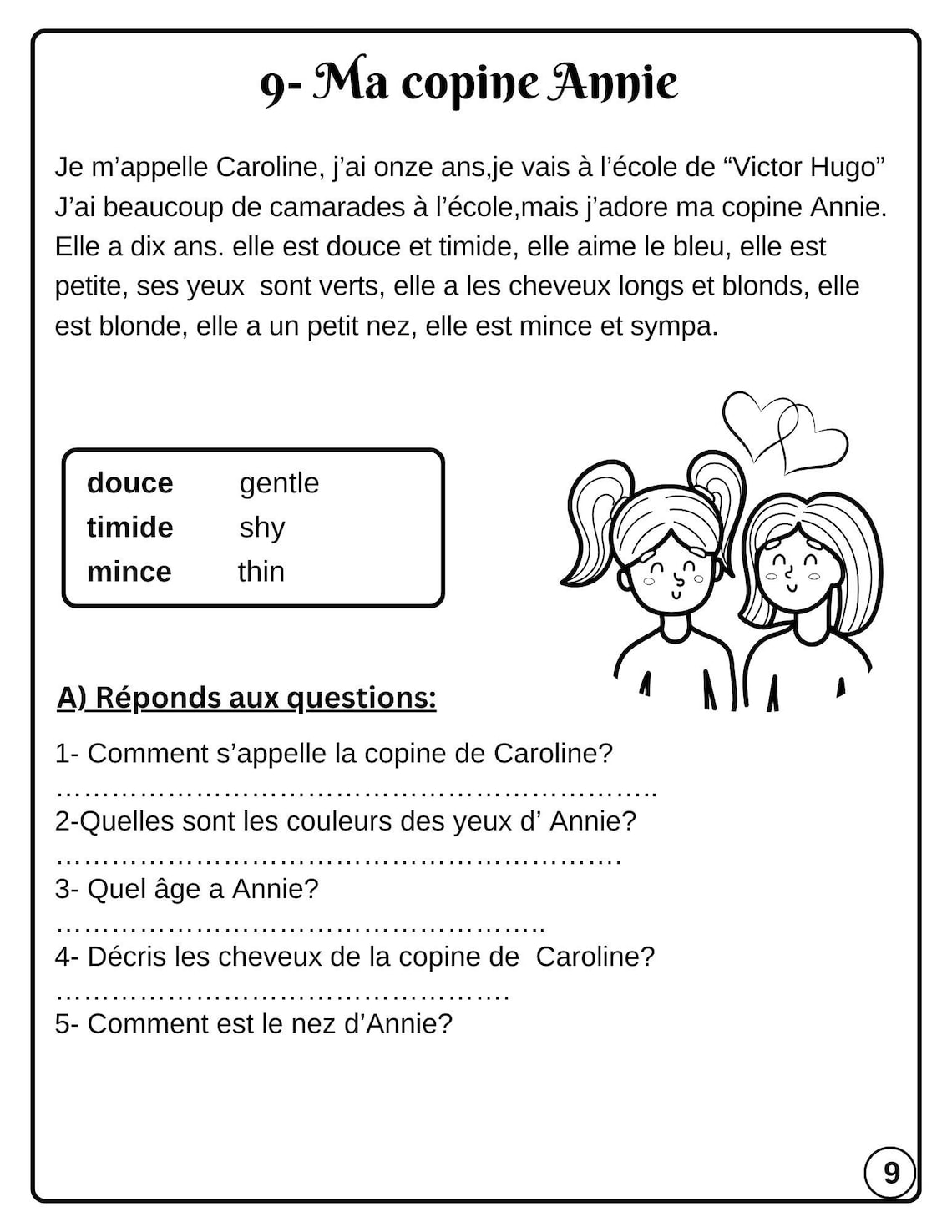 French Reading Comprehension Worksheets for Beginners | 22 Short Texts ...