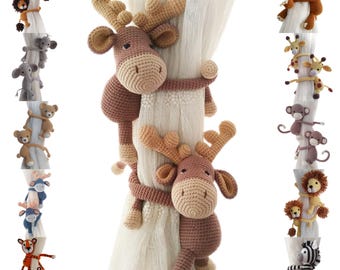 Curtain Tie Mink Deer, Crochet Nursery Decor, Babyshower Gift