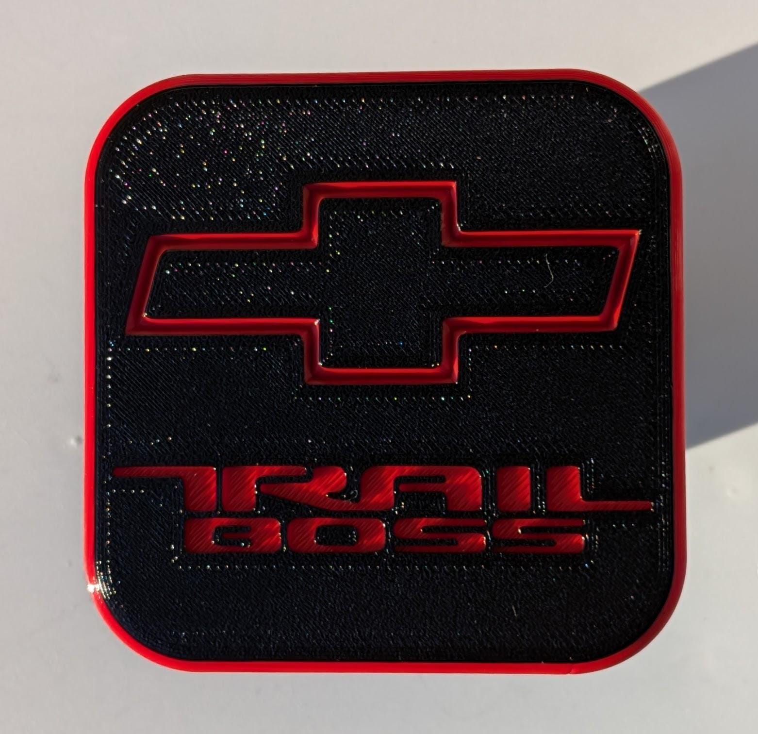 Chevrolet 3D Logo On Black Oval Billet Aluminum 2-Inch Tow Hitch Cover – Class 3 – IPick Image