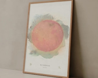 Scorpio Zodiac Print: Modern Celestial Astrology Art
