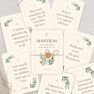 Jeu de cartes Mantra pour mamans – Affirmations stimulantes pour la maternité, santé mentale, soins personnels et soulagement de la culpabilité des mamans – Cadeau pour maman