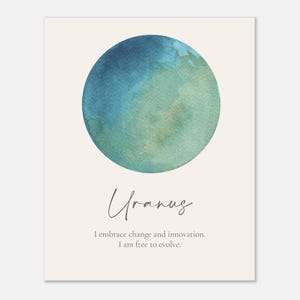 Uranus Heiliger Raum Manifestation Karte | Innovation & Freiheit | 13x20cm und 20x20cm Wandkunst