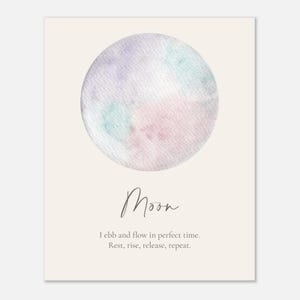 Mond Heiliger Raum Manifestation Karte | Flow, Ruhe & Intuition | 13x20cm und 20x20cm Wandkunst