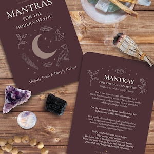 Jeu de cartes Mantras sur l'hygiène de vie pour le jeu de cartes mystique moderne : affirmations spirituelles coquines, cadeaux de sorcière, bien-être des femmes et guérison