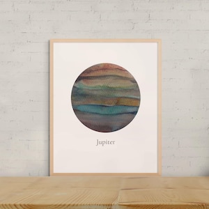 Jupiter Watercolor Planet Print • Wall Art • Celestial Home Decor • Spiritual Astrology Print • Nursery Printable
