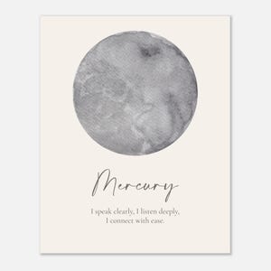 Merkur Sacred Space Manifestation Karte | Klarheit & Verbindung | 13x20cm und 20x20cm Wandkunst