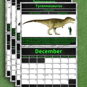 2027 Dinosaur Wall Calendar cover with original paleoart of a Tyrannosaurus rex by Total Dino
