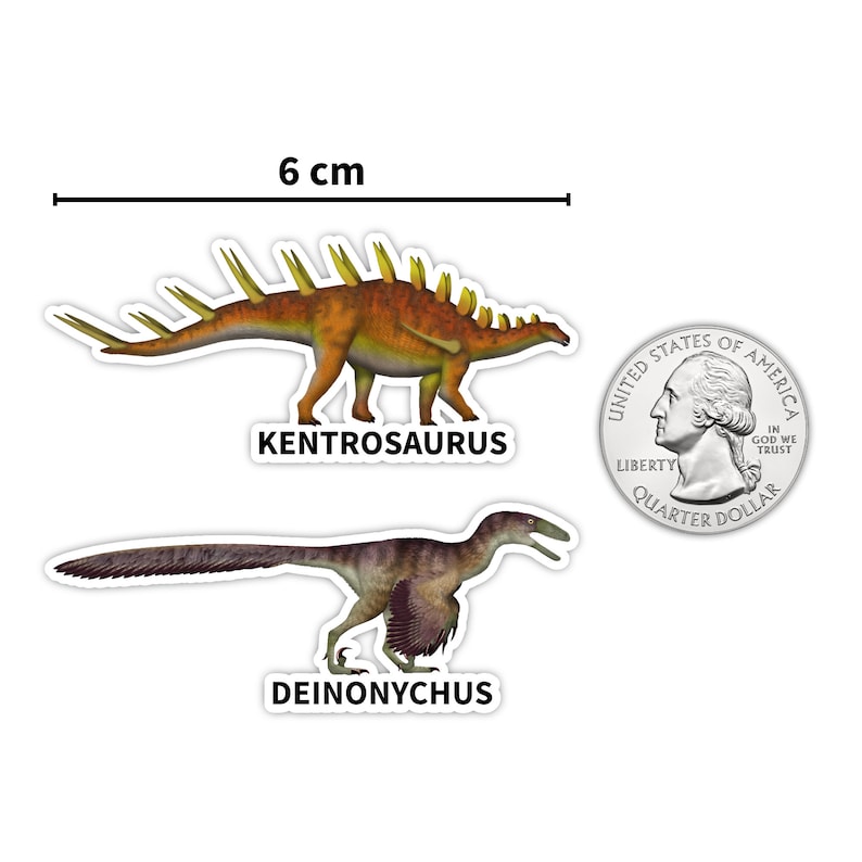 Dinosaur magnet size reference - 6 centimers in width