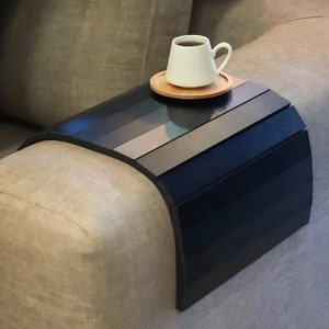 Mesa auxiliar portátil con reposabrazos para sofá de 18 x 10 pulgadas con bandeja para café y té