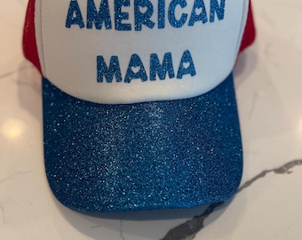 Gorra personalizada de mamá estadounidense, gorra de mamá de primeros auxilios, gorra del 4 de julio, gorra roja, blanca y azul