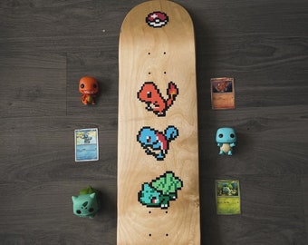 Hand Painted Pokemon Skate Deck (8-Bit Characters)
