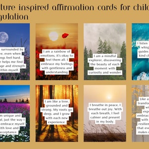 Von der Natur der Kinder inspirierte Affirmationskarten für emotionale Regulierung psychische Gesundheit Bewältigungsfähigkeiten für Dankbarkeit, Achtsamkeit und Heilung
