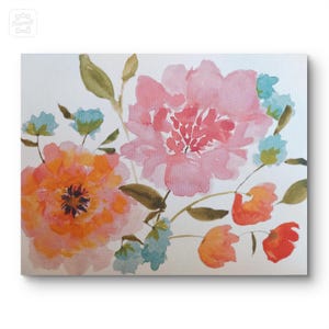 Impresión artística floral en acuarela