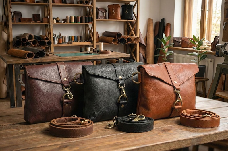 Bison Leather women sling bags