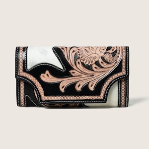 Hairon-Rindleder-Kupplungs-Brieftasche, Büffelleder-Geldbörse für Frauen, echtes Leder-Rindleder-Kupplung, einzigartige Rindsleder-Brieftasche für Sie