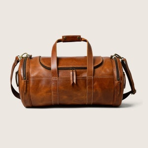 Leather Duffle Bag Unisex, Handmade Weekender Bag, Large Overnight Travel Bag, Top Grain Leather Carry-On, Personalized Leather Travel Bag