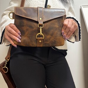 Buffalo leather sling bag