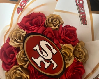 49ers ribbon rose bouquet