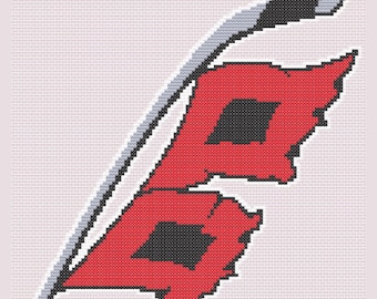 Carolina Hurricanes Flag Logo Cross Stitch Design
