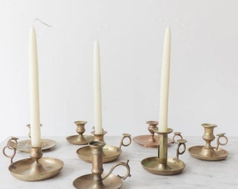 Vintage Brass Chamber Candlestick