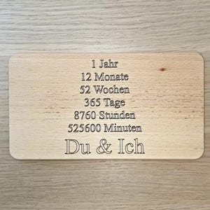 Cartel de madera aniversario de la relación - regalo personal para él/ella con grabado. Regalo para pareja 1 año de relación para novia novio