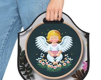 Adorabile borsa per il pranzo Angel**neoprene**isolata**14x14 pollici**