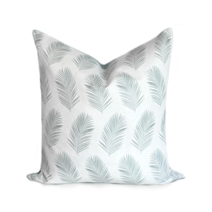 Coastal Blue Linen Pillow Cover: Brass Zipper Beach House Decor